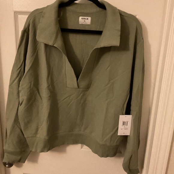 Hurley Women's Size xLarge Easy Oversized Pullover Sweater in Oil Green NWT - Picture 3 of 10